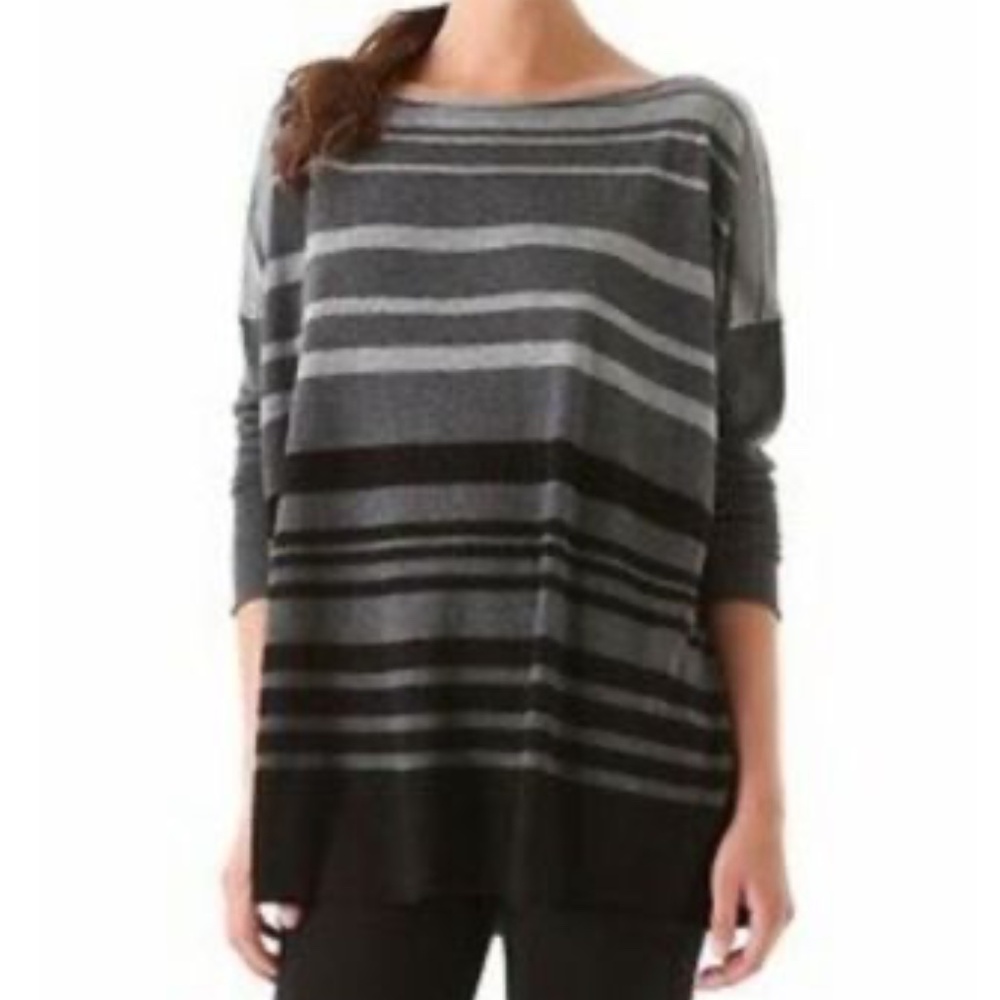 CYRUS Sweater knit top women gray black long sleeve